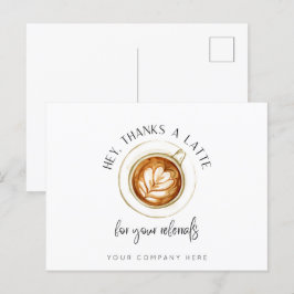 紹介してくれてありがとうラテ ポストカード