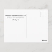 紹介してくれてありがとう、カイロプラクティック ポストカード (裏面)