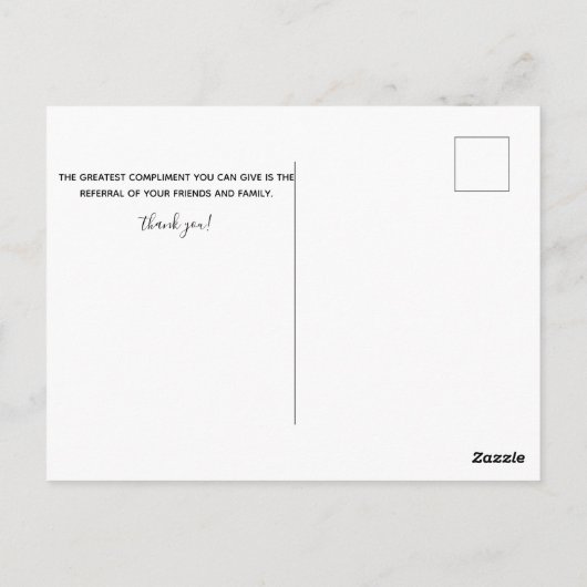 紹介してくれてありがとう、カイロプラクティック ポストカード (裏面)