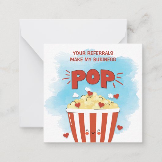 紹介でビジネスのマーケティングをポップ・アートの作る ノートカード (正面)