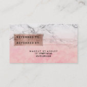 紹介のばら色の金ゴールドのタイポグラフィの水彩画の大理石 紹介カード (裏面)