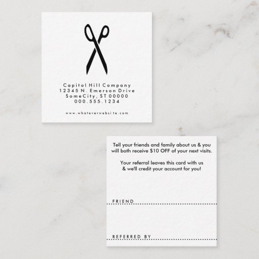 紹介のサロンは正方形を切ります 紹介カード (正面/裏面)