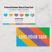 紹介のパンチカード-あなたの皮を愛して下さい ロイヤリティカード (正面/裏面)