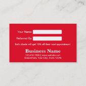 紹介のモダンで赤い原稿の美しい及びサロン 紹介カード (裏面)