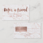 紹介のモダンのばら色の金ゴールドのタイポグラフィのピンクの大理石 紹介カード (正面/裏面)