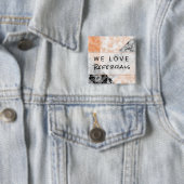 紹介の顧客のロイヤリティのピンクの大理石のコラージュ 缶バッジ (インサイチュ)