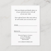 紹介はヴィンテージのピンクのプルメリア感謝していしています 紹介カード (裏面)