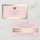 紹介カードのミニマル金ゴールドハート 紹介カード (正面/裏面)