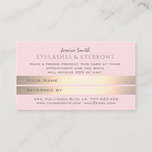 紹介カードのミニマル金ゴールドハート 紹介カード (裏面)