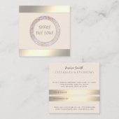 紹介カードの金ゴールドモダンがエレガントキラキラした円 紹介カード (正面/裏面)