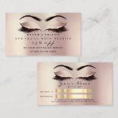 紹介カードグリッターピンクまぶしメイクアップ赤面 紹介カード (正面/裏面)