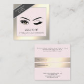 紹介カードシックな金ゴールドまつ毛&まゆげウィンク 紹介カード (正面/裏面)