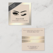 紹介カードシックな金ゴールドまつ毛&まゆげウィンク 紹介カード (正面/裏面)