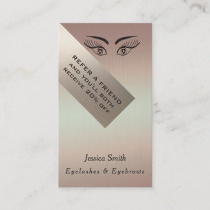 紹介カードシックな金属ルックまつげと眉毛 紹介カード