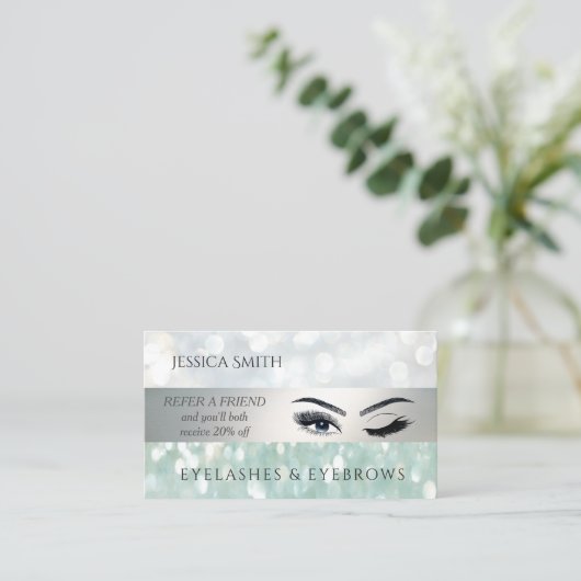 紹介カードシックな《写真》ぼけ味まつ毛&まゆげウィンク 紹介カード (スタンド正面)