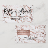 紹介カードタイポグラフィのモダンのばら色の金ゴールドの大理石 紹介カード (正面/裏面)
