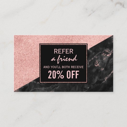 紹介カードバラ金ゴールド大理石美しいサロンカスタム 紹介カード (正面)