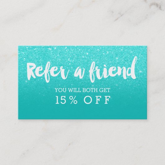 紹介カードモダンでフェイクな水のグリッターのタイポグラフィ 紹介カード (正面)