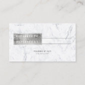 紹介カードモダンな銀製のタイポグラフィの大理石2 紹介カード (裏面)