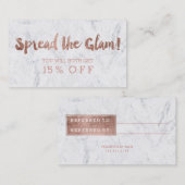 紹介カードモダンのばら色の金ゴールドのタイポグラフィの大理石2 紹介カード (正面/裏面)