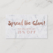 紹介カードモダンのばら色の金ゴールドのタイポグラフィの大理石2 紹介カード (正面)