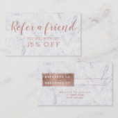 紹介カードモダンのばら色の金ゴールドのタイポグラフィの大理石2 紹介カード (正面/裏面)