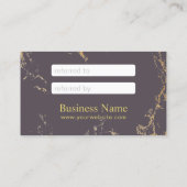 紹介カードモダンサロン金ゴールド&パープルマーブル 紹介カード (裏面)