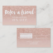 紹介カードモダンタイポグラフィ赤面バラ金ゴールド 紹介カード (正面/裏面)