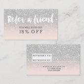 紹介カードモダンタイポグラフィ赤面銀 紹介カード (正面/裏面)