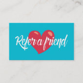 紹介カード赤いハートモダンターコイズ 紹介カード (正面)