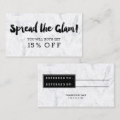 紹介カード魅力的でモダンで黒いタイポグラフィの大理石 紹介カード (正面/裏面)