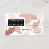 紹介カード魅力的なタイポグラフィの唇のばら色の金ゴールドのブラシ 紹介カード (裏面)