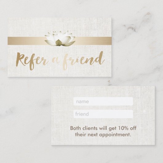 紹介カード|エレガントなはすセラピーのサロンのスパ 紹介カード (正面/裏面)