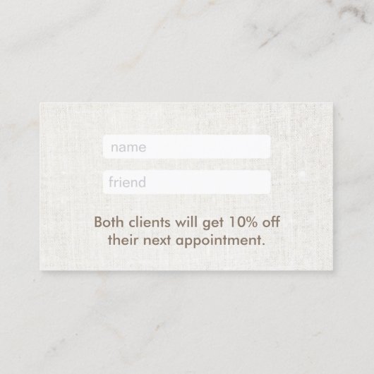 紹介カード|エレガントなはすセラピーのサロンのスパ 紹介カード (裏面)