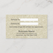 紹介カード|エレガントなアイボリーのグリッターの美容院 紹介カード (裏面)