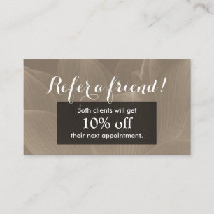 紹介カード エレガントなブラウンはすの花