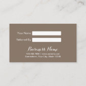 紹介カード|エレガントなブラウンはすの花 紹介カード (裏面)