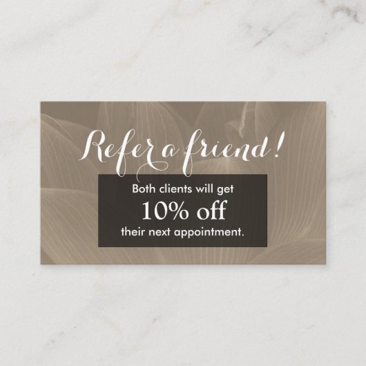 紹介カード|エレガントなブラウンはすの花 紹介カード (正面)