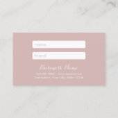 紹介カード |シックな金ゴールド紙吹雪ドットほこりっぽいピンク (裏面)