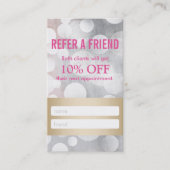 紹介カード |シルバーモダンおよび金ゴールド美容師 (正面)