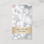 紹介カード |シルバーモダンおよび金ゴールド美容師 (裏面)