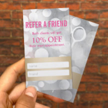 紹介カード |シルバーモダンおよび金ゴールド美容師