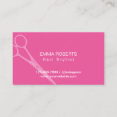 紹介カード |シルバーモダンとピンクのシザーヘア (裏面)
