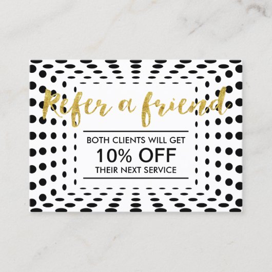 紹介カード |ドットモダン金ゴールドスクリプト (正面)