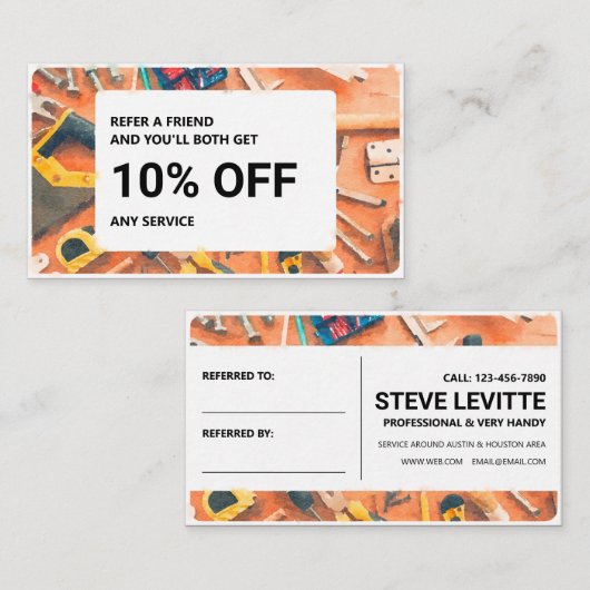 紹介カード:ハンディマンサービス 名刺 (正面/裏面)