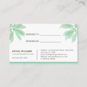 紹介カード:マッサージセラピストサービス 名刺 (裏面)