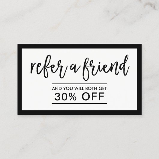 紹介カード |ミニマリストの白黒フレーム (正面)