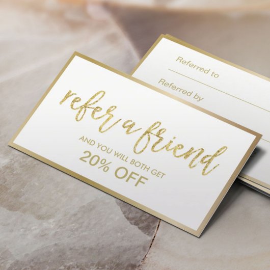紹介カード |ミニマル金ゴールド枠美しいサロン