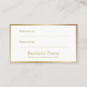 紹介カード |ミニマル金ゴールド枠美しいサロン (裏面)