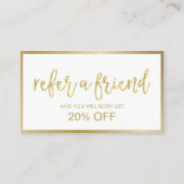 紹介カード |ミニマル金ゴールド枠美しいサロン (正面)